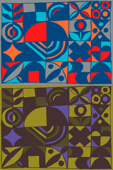 Geometric ornament. Color vector illustration. Can be used in social networks, for articles, publications, postcards, print, poster, sticker, on a T-shirt.
