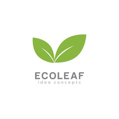 Creative Eco Leaf Concept Logo Design Template