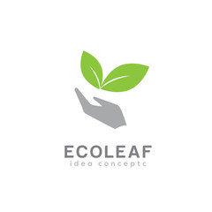 Creative Eco Leaf Concept Logo Design Template
