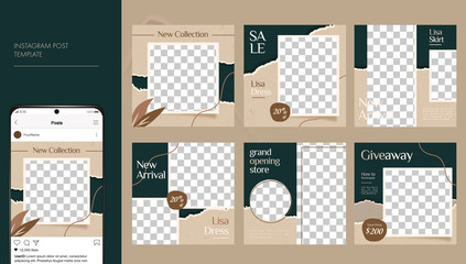 Social media feed post template for fashion business