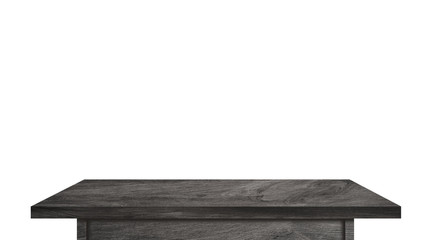 vintage wooden tabletop isolated on white background with clipping path for work. used for display or montage your products design