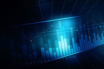 2d rendering Stock market online business concept. business Graph 