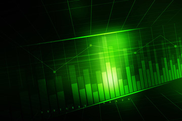 2d rendering Stock market online business concept. business Graph 