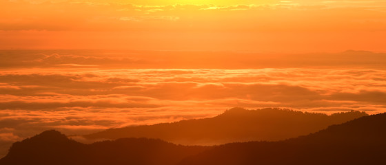 Beautiful landscape sunset in the mountains