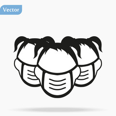 People in medical face mask. Concept of coronavirus quarantine illustration