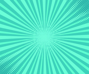 Colorful Abstract Rays Background. Blue texture. Vector illustration in retro comic style