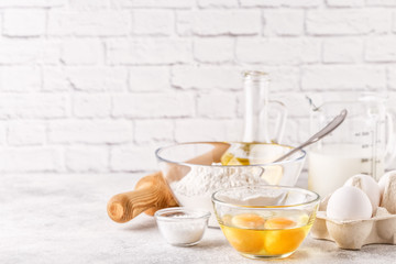 Bakery products -flour, eggs, milk.