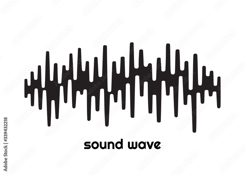 Poster black sound wave. isolated design symbol. pulse music player. isolated audio logo. vector equalizer 