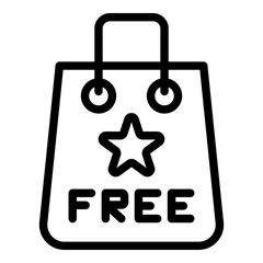 Duty free star bag icon. Outline duty free star bag vector icon for web design isolated on white background