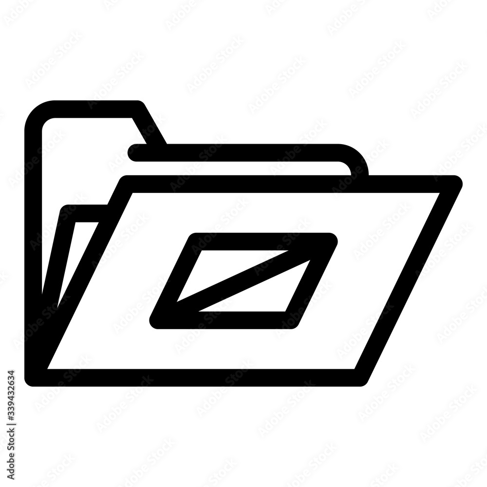 Poster file folder icon. outline file folder vector icon for web design isolated on white background
