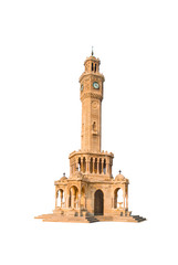 Izmir clock tower isolated on white background - The famous clock tower became the symbol of Izmir