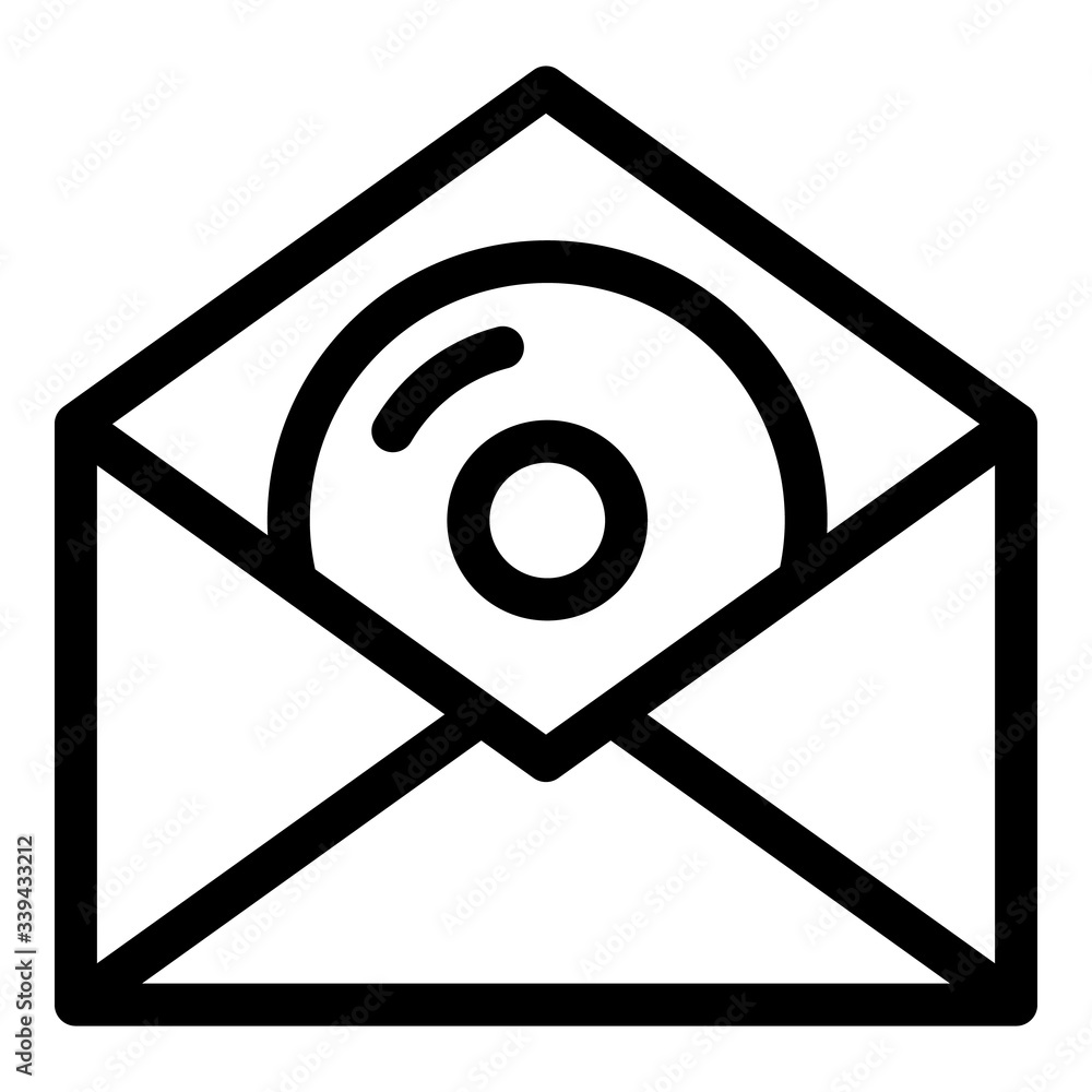 Poster audio mail icon. outline audio mail vector icon for web design isolated on white background