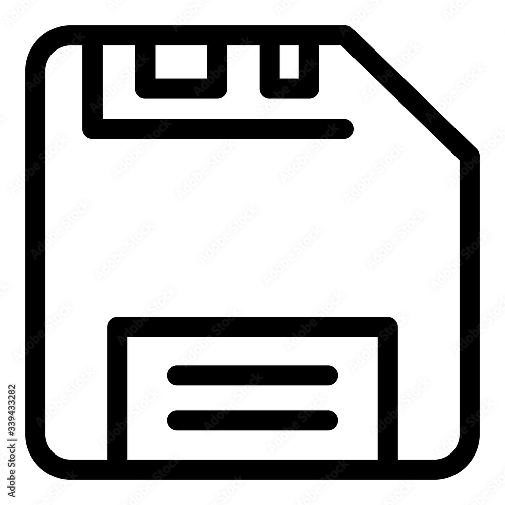 Poster old floppy disk icon. outline old floppy disk vector icon for web design isolated on white backgroun