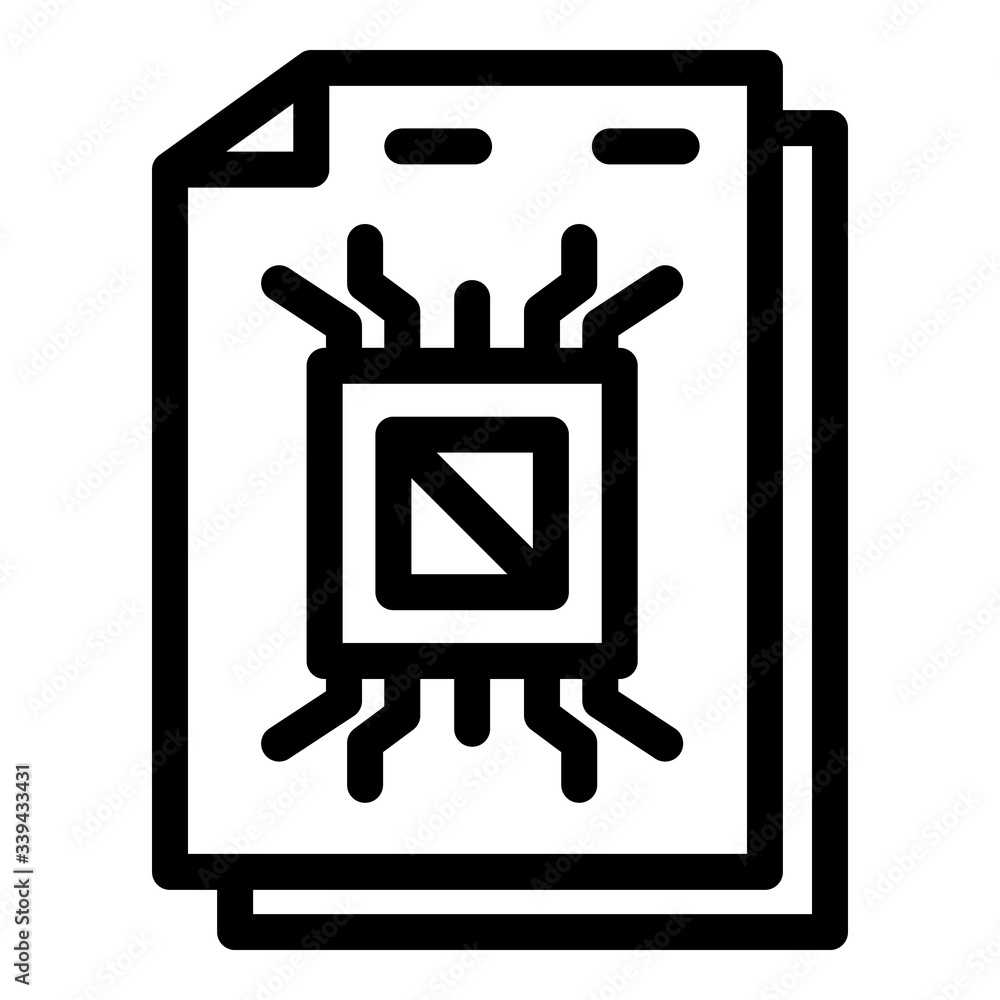 Poster data paper storage icon. outline data paper storage vector icon for web design isolated on white bac