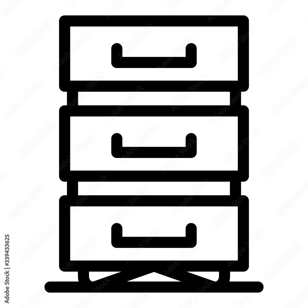 Poster data file drawer icon. outline data file drawer vector icon for web design isolated on white backgro