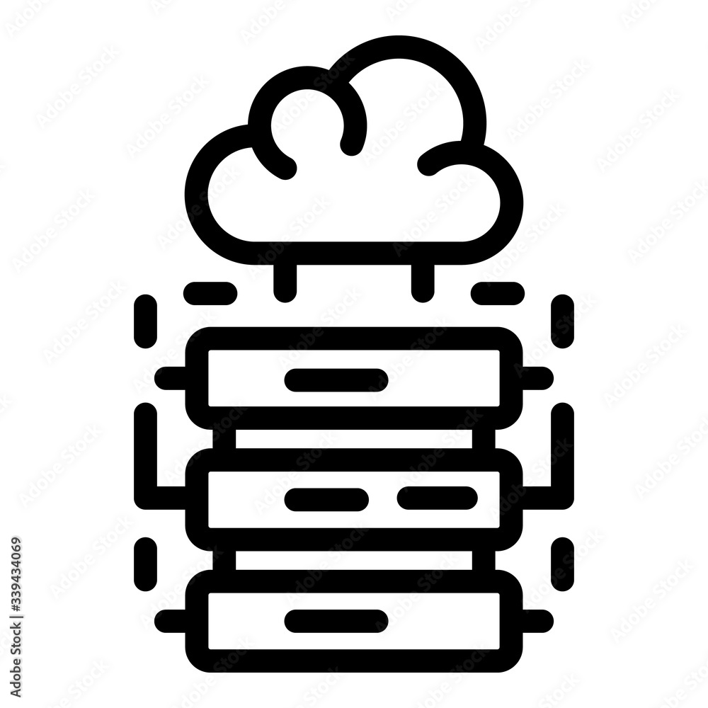 Poster server data cloud icon. outline server data cloud vector icon for web design isolated on white backg