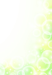 Obraz premium 清潔感のあるシャボン玉の背景 緑