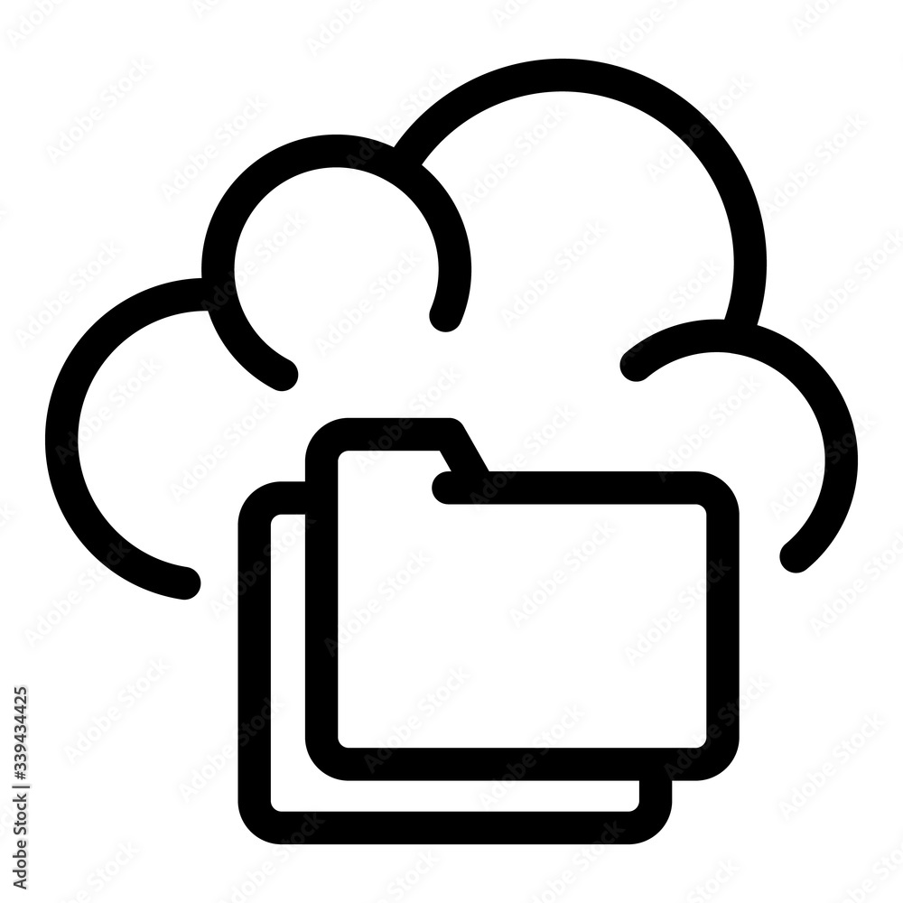 Poster Folder server data icon. Outline folder server data vector icon for web design isolated on white background
