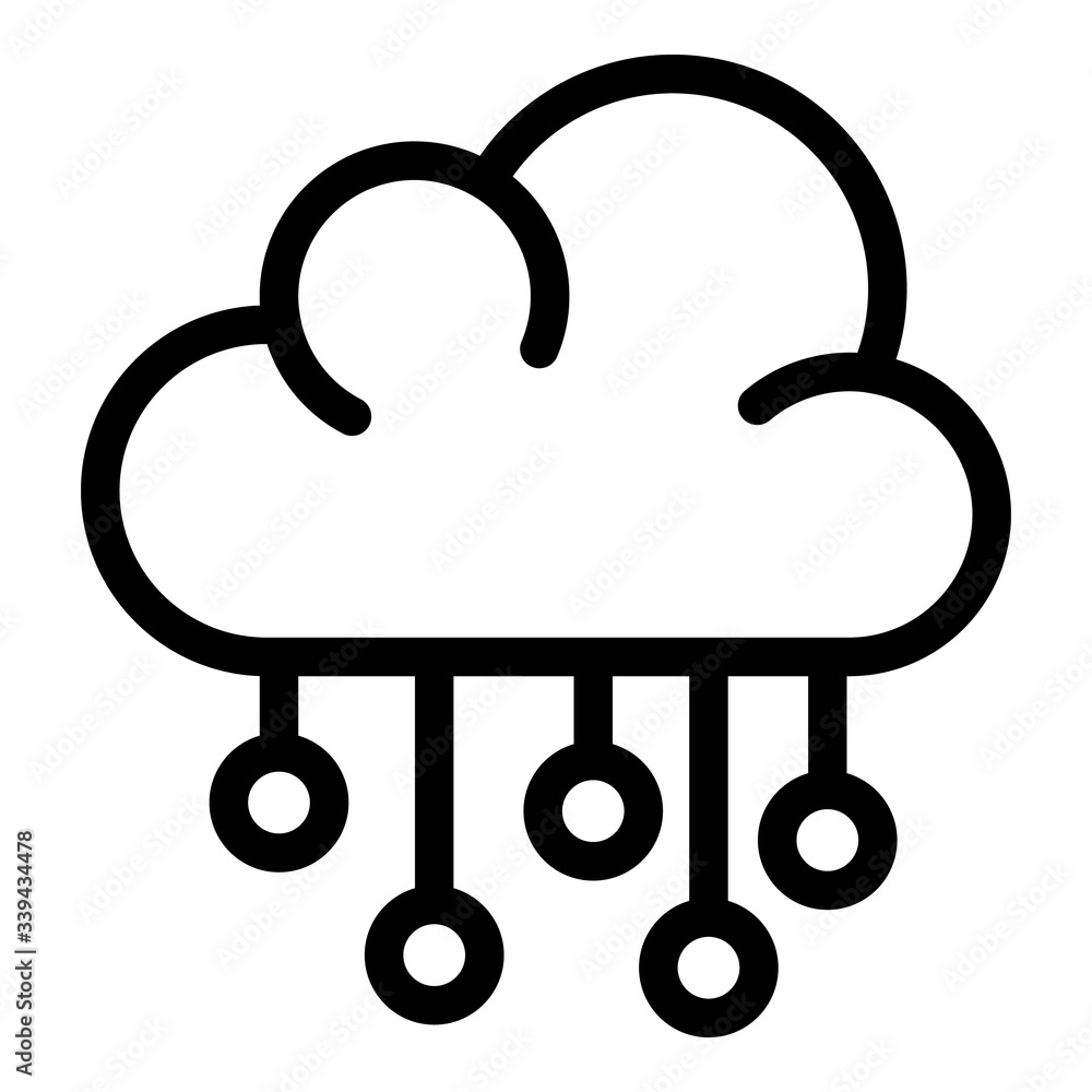 Poster digital cloud data icon. outline digital cloud data vector icon for web design isolated on white bac
