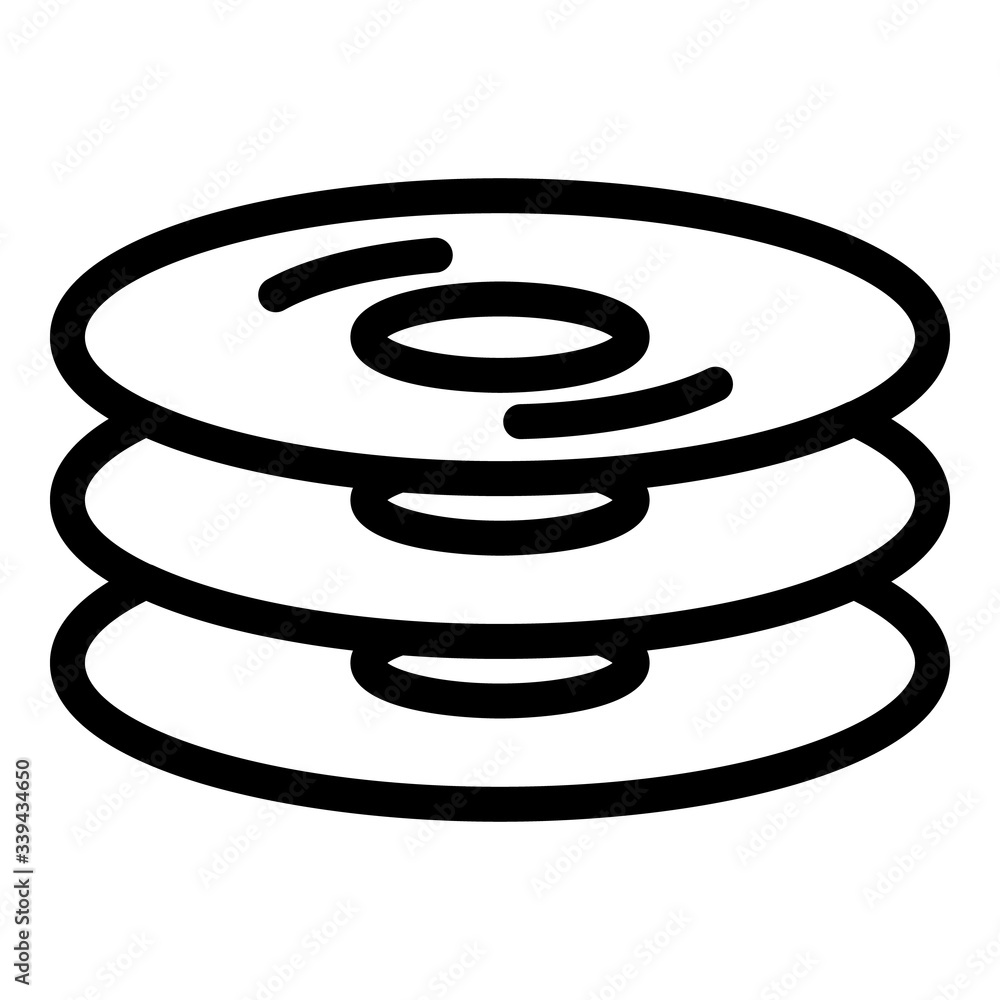 Poster cd stack icon. outline cd stack vector icon for web design isolated on white background