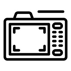 Camera record icon. Outline camera record vector icon for web design isolated on white background