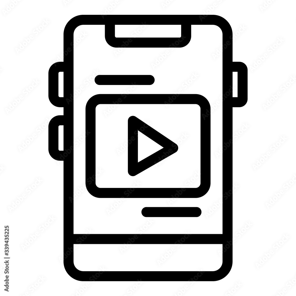Poster smartphone video record icon. outline smartphone video record vector icon for web design isolated on
