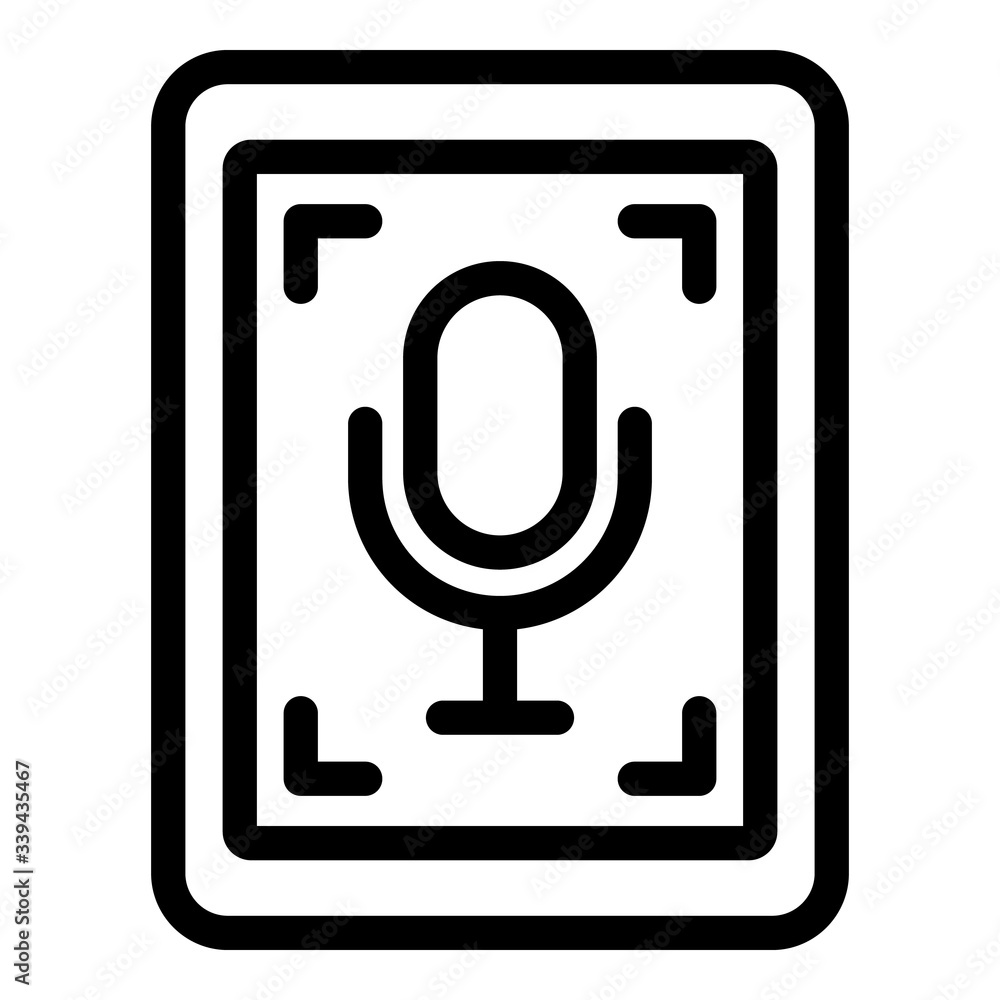 Poster tablet audio record icon. outline tablet audio record vector icon for web design isolated on white b