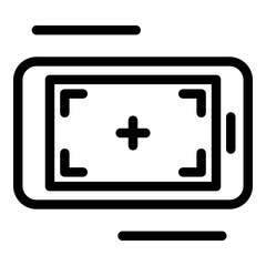 Smartphone video record icon. Outline smartphone video record vector icon for web design isolated on white background