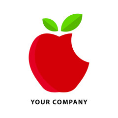 Red apple logo vector illustration. fresh apple symbol. apple logo design template