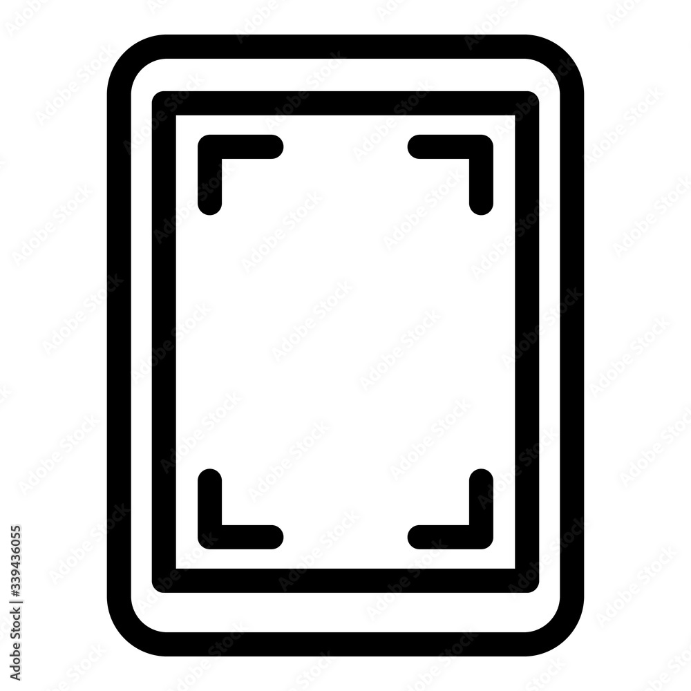 Poster screen record tablet icon. outline screen record tablet vector icon for web design isolated on white