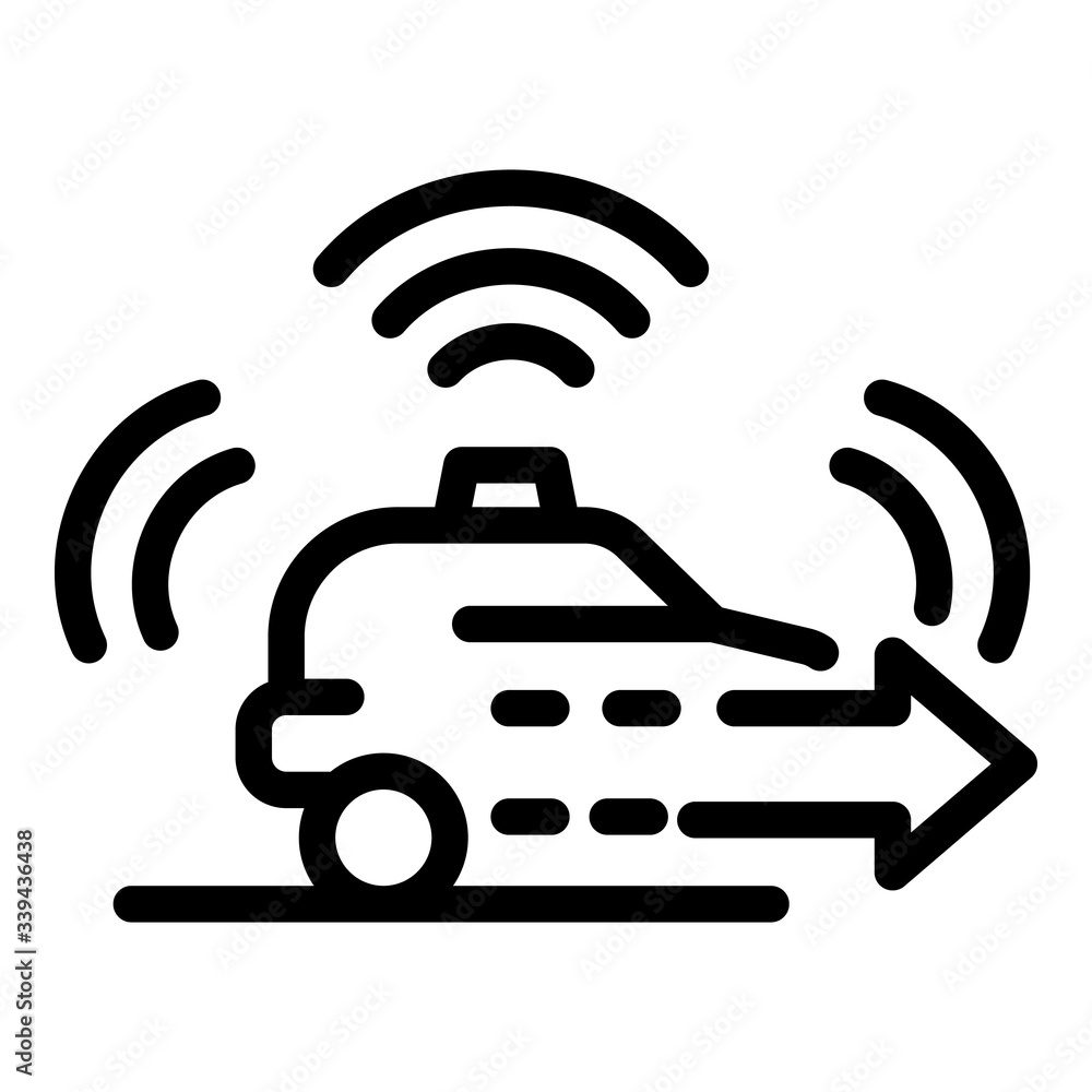 Poster driverless car icon. outline driverless car vector icon for web design isolated on white background
