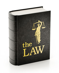 Black book entitled the law. 3D illustration