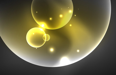 Neon shiny transparent glowing circles with light effects. Techno futuristic vector abstract background For Wallpaper, Banner, Background, Card, Book Illustration, landing page