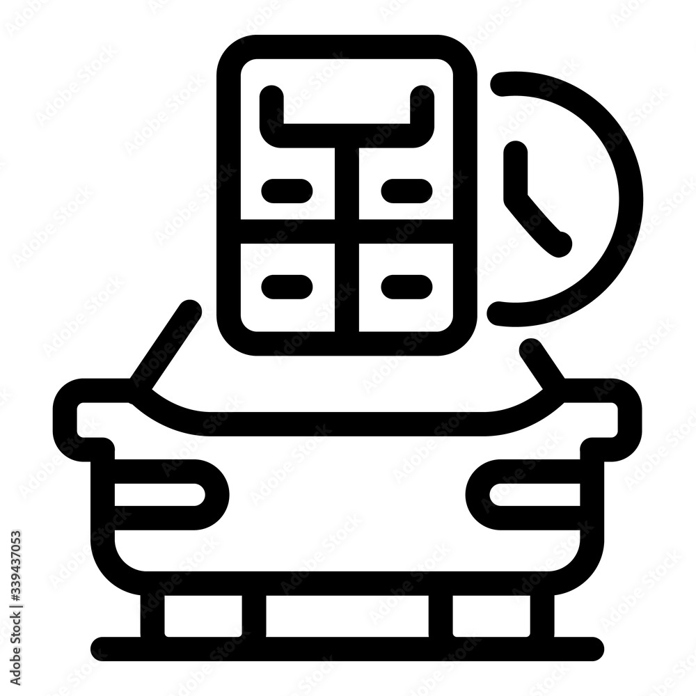 Poster calculate online taxi icon. outline calculate online taxi vector icon for web design isolated on whi