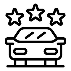 Three star unmanned taxi icon. Outline three star unmanned taxi vector icon for web design isolated on white background