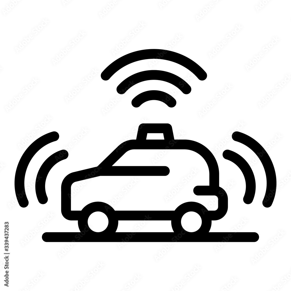 Poster smart car icon. outline smart car vector icon for web design isolated on white background