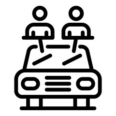 Full passenger taxi car icon. Outline full passenger taxi car vector icon for web design isolated on white background