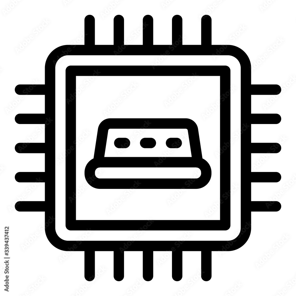 Poster smart taxi processor icon. outline smart taxi processor vector icon for web design isolated on white