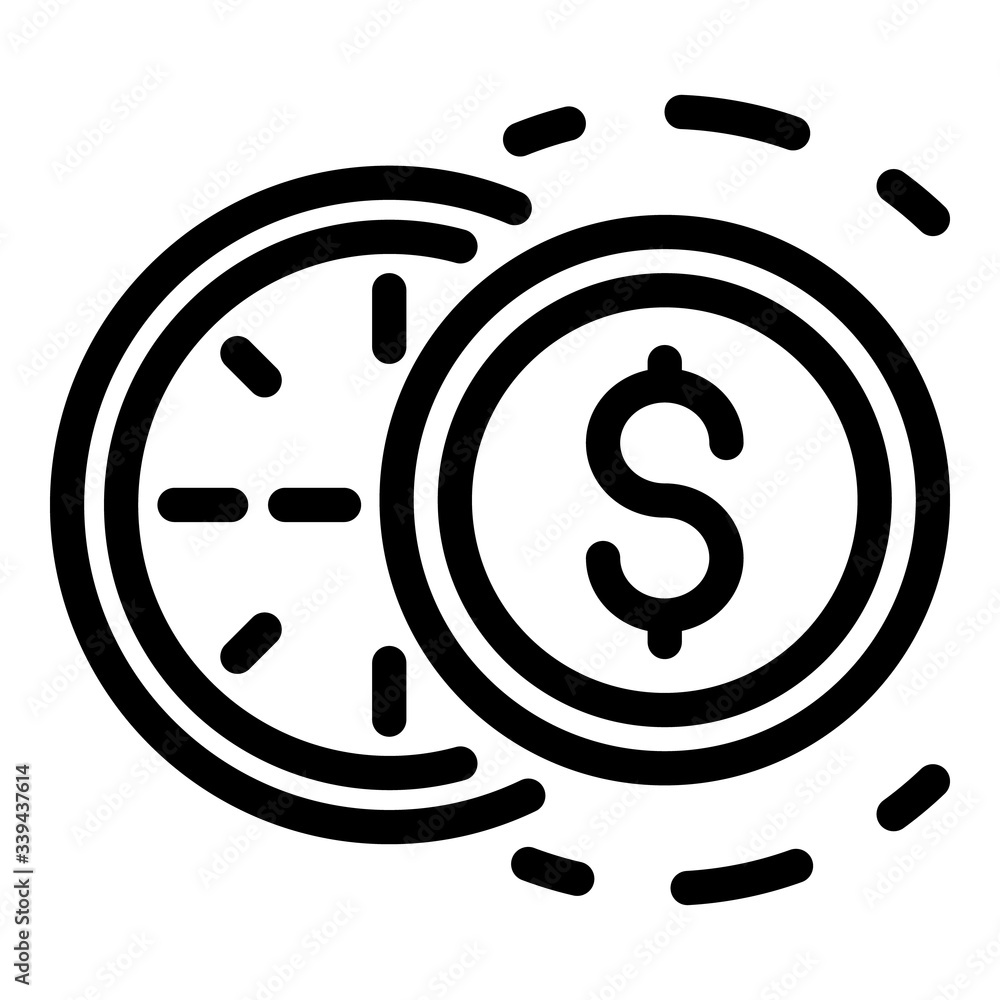 Poster time is money icon. outline time is money vector icon for web design isolated on white background