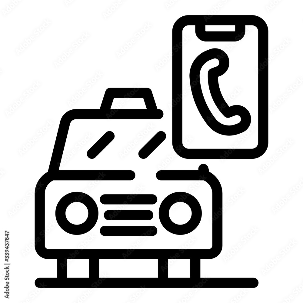 Poster call smart taxi icon. outline call smart taxi vector icon for web design isolated on white backgroun