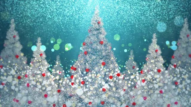 Chrismas Tree Background..Christmas tree revolve around loop.