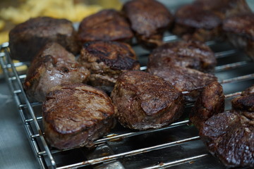 grilled beef fillet. Gastronomic menu of luxury restaurant