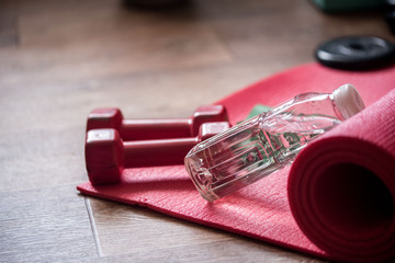 Sports training during quarantine at home. Home fitness online.