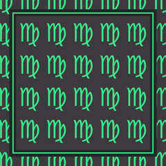 virgo zodiac icon seamless background. Vector illustration.  Silk scarf pattern vector design inspiration. Hijab style