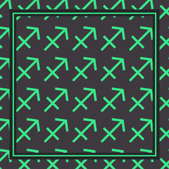 sagitarius zodiac icon seamless background. Vector illustration.  Silk scarf pattern vector design inspiration. Hijab style