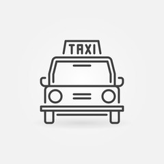Taxi retro Car vector concept icon or symbol in thin line style