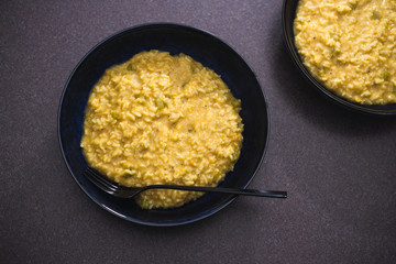 plant-based food,  vegan celeri and cauliflower risotto