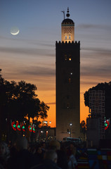 Marrakesch, Maroko, wieża - obrazy, fototapety, plakaty