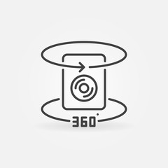 360-degree Camera linear vector concept simple icon or design element