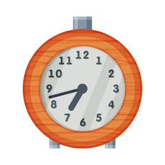 Old Fashioned Alarm Clock, Time Measuring Instrument Vector Illustration